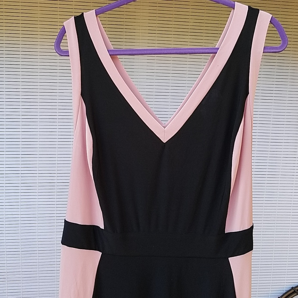 Macys black & pink maxi dress NWT